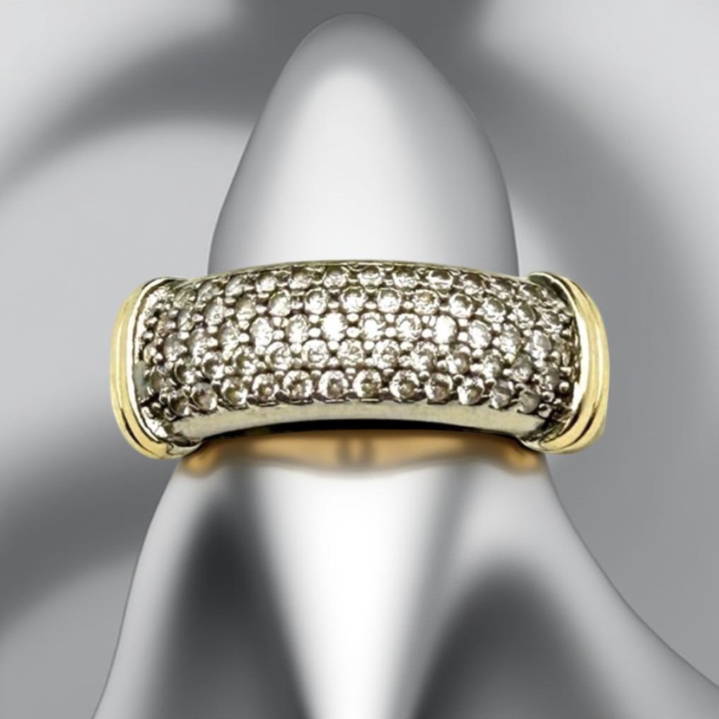 Vintage 14k Gold And 925 Sterling Silver Cubic Zirconia Cz Ring Dyadema Size 6 89$